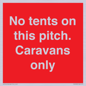 No tents on this pitch. Caravans only